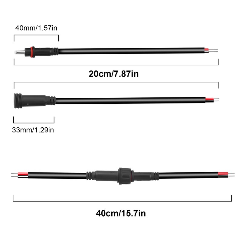 JSADZKJ 3.5mm x 1.35mm DC Waterproof Connectors Extension Cable 22AWG