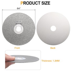 HARFINGTON Diamond Flat Lap Disc 4" x 5/8" Arbor 80 Grit Abrasive Diamond Coated Grinding Wheel for Grinding Sanding Lapping Polishing Ceramics, Glass, Stones, Gemstone