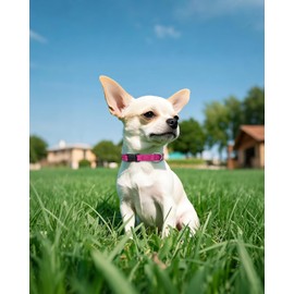 Joytale Small Dog Collar, Reflective and Adjustable Nylon Collar with Quick-Release Buckle, Lightweight No-Choke Design for Puppy and Extra Small Dogs, Hotpink, XS