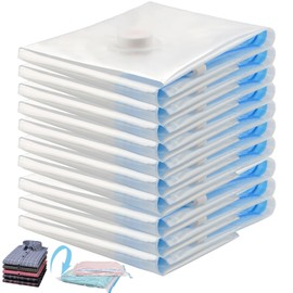 Vakuumbeutel für Kleidung Klein 10er 60x40cm Vakuumierbeutel Vakuum Kleiderbeutel Vakuum-Platzsparer Wiederverwendbar Kompressionsbeutel für Clothing Kleidung Reise Bettdecken Bettwäsche