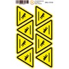 Pack of 8 Warning Stickers 6 x 5 cm Anti-slip