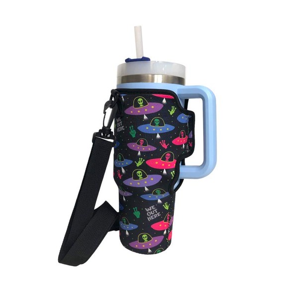 Lit Handlers 40oz Handled Tumbler Sleeve With Carrying Straps -