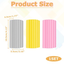 Pack of 3 Damp Duster, Damp Clean Duster Sponge, Damp Duster Sponge, Dump Duster, Dust Sponge, for Windows, Railings, Blinds, Door Gaps, Sofas (Grey, Pink, Yellow)