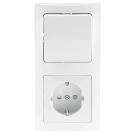 Delphi Socket Switch Set, Electric Sets, Socket Switch, Network, TV Antenna, Flush-mounted Installation, White