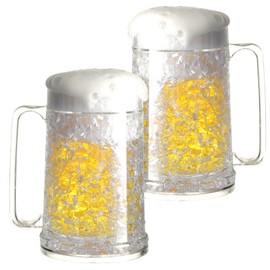 Auhafaly Double Wall Freezer Mug Frosty Mug Insulated Ice Cup with Gel 16oz/450ml (Set of 2)