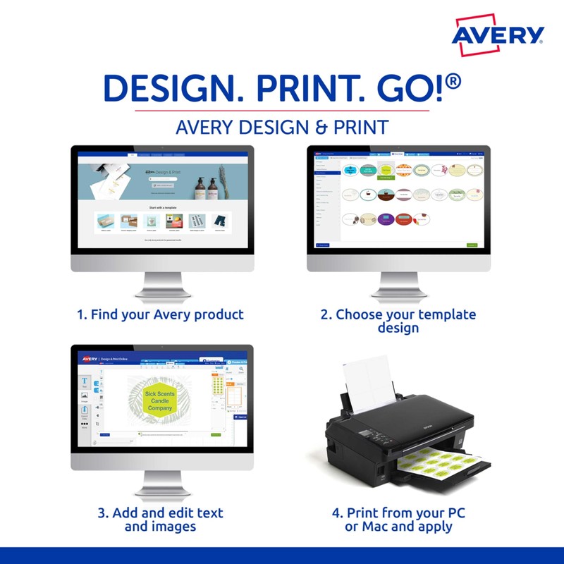 Avery A4 Glossy Rectangle Labels - Product Stickers - Small
