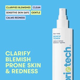 BRIOTECH Renew Toner, Hypochlorous Acid Spray, Minimize Appearance of Blemishes, Soothing Facial Mist for Sensitive Skin, Calm Redness & Bumps, Vegan, 2 fl oz Travel Size