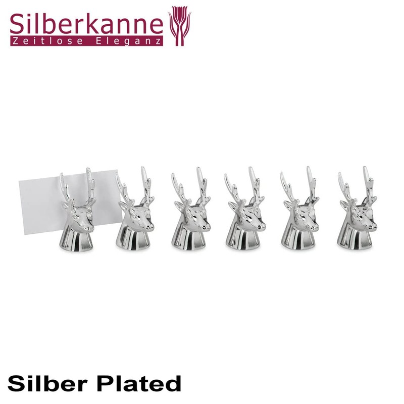 SILBERKANNE Holder for Place Cards Set of 6 Deer 4