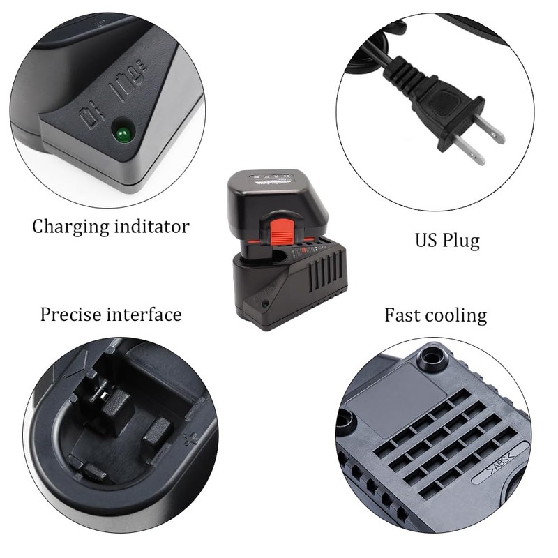 Ni-CD Ni-MH Battery Charger for Bosch, 7.2V 9.6V 18V 14.4V