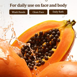 PALFICAB Natural Bar Soap for Women - Moisturizing Bar Soap with Papaya, Shea Butter, Moisturizing Handmade Soap for Dry Skin, Gentle Exfoliating and Nourishing Skincare, 3 Bars