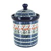 Blue Rose Polish Pottery - Orange Peach Posy Medium Canister