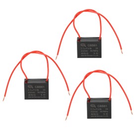 PATIKIL 2.5uF 450 V CBB61 Capacitor, 3Pcs Ceiling Fan Capacitor Motor Starting Capacitor Metalized Polypropylene Film Capacitors for Ceiling Fan Motor, Black