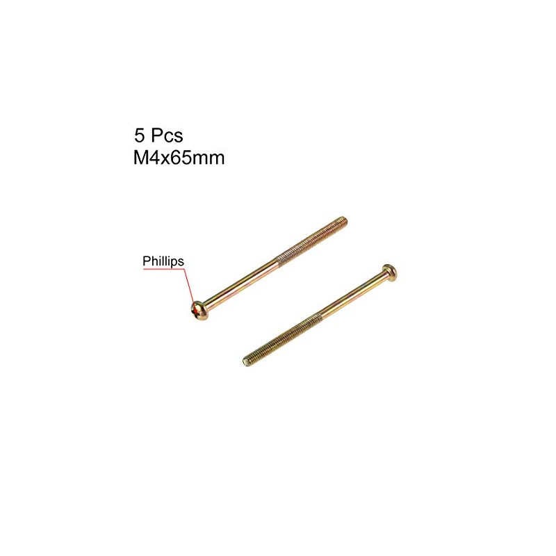 sourcing map M4 x 65mm Male Thread Phillips Pan Head