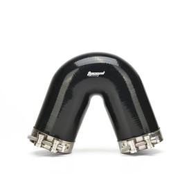 Tucool Racing 4-Ply 3" Silicone 135 Degree Elbow Connector Joiner Turbo Hose Pipe Intercooler Turbo Air Intake Pipe Length 170mm Thickness 5mm with T-Bolt Clamps (Black, 76mm (3"))