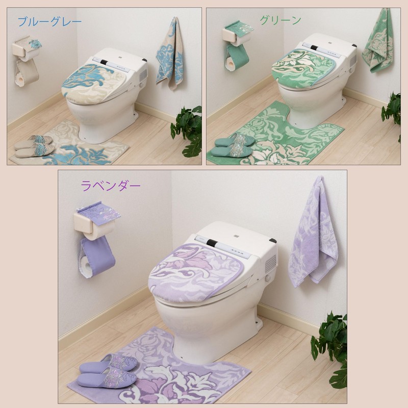 SENKO DECORMUSEE 31984 Samilla Ear Length Toilet Mat, Approx. 37.4