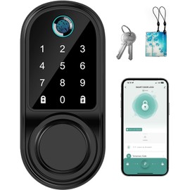 5 en 1 Cerradura Electrnica Inteligente puerta de seguridad, con Huella DigitalAPPContraseaTarjeta ICLlave Mecnica Cerradura Digital, para Dormitorio 