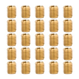 E-Z LOK Knife Threaded Insert for Hard-Wood, Brass Thread Inserts 1/4-20 Internal Threads, 0.500" Length Pack of 25