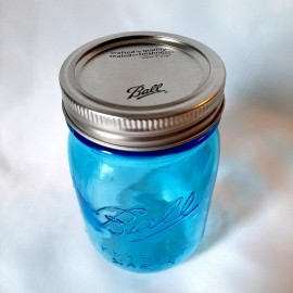 BALL BLUE Ball Mason Jar  Pint Size ~ American Heritage ~ Collector's Anniversary Lid