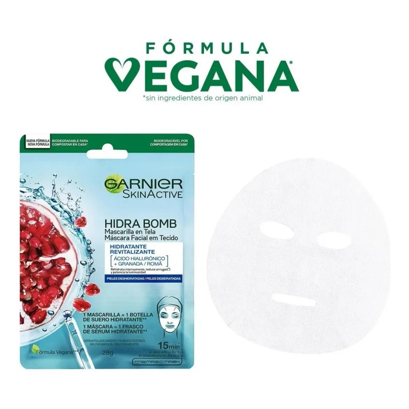 Garnier Mascarilla Facial Granada Con Ácido Hialurónico