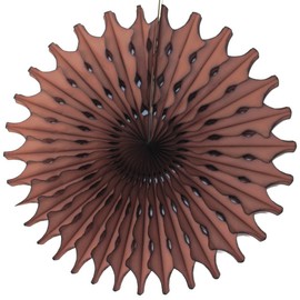 Devra Party 3-Pack 18 Inch Large Honeycomb Tissue Paper Fan (Brown)