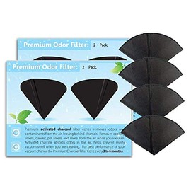 GoodVac Replacement Activated Charcoal Filter Cones Odor Removing Filters Compatible with Filter Queen (4)