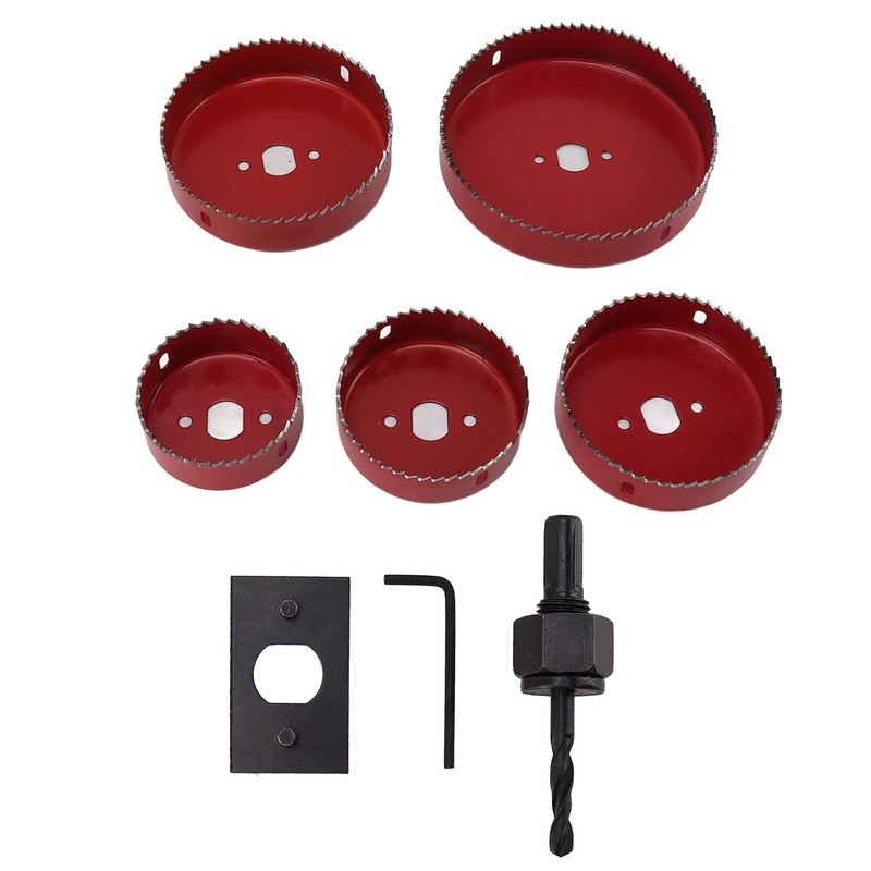 8 Piece Set Hole Saw Center Drill Bit Cutting Hole