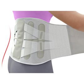 Strong Back Brace for Lower Back Pain Women Men - Breathable & Soft 3D Knit Back Belt for Herniated Disc, Sciatica, Scoliosis | 7X Lumbar Support Belt w/ 5 Removable Rigid Stays for Work Lift Exercise