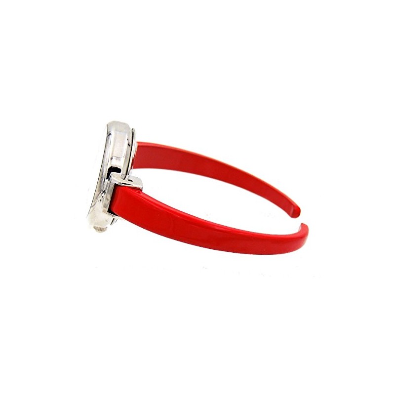 Women's Classic Easy Read Bangle Cuff Watch (Red)