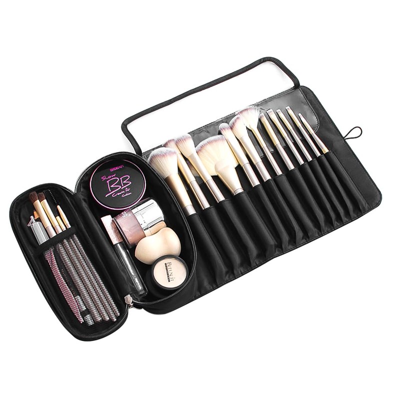 Hsthe Sea Foldable Makeup Brush Bag Travel Cosmetic Case for