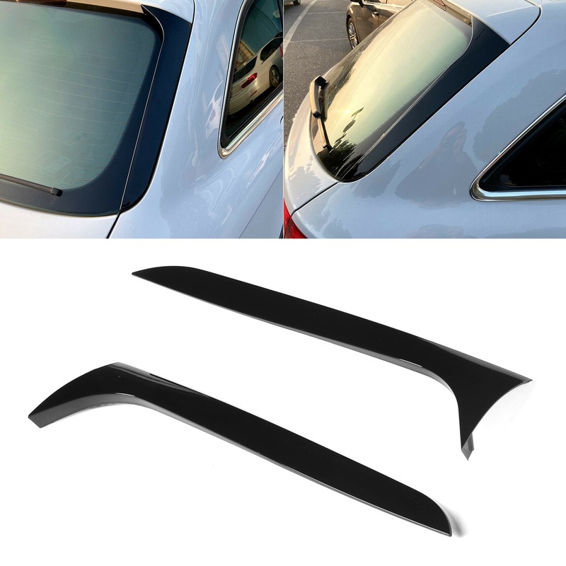 2pcs Rear Back Window Side Spoiler Glossy Black Maintenance Replacement