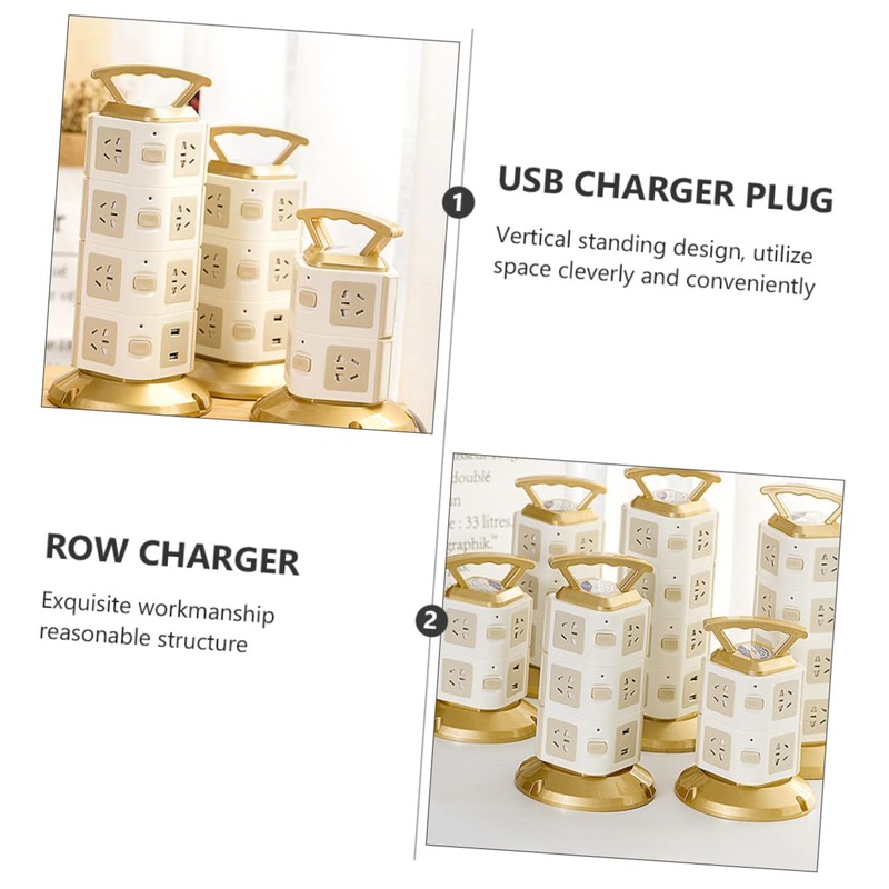 Tofficu Multipurpose Extension with USB Charging Ports Power Cord Overload