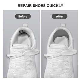 Shoe Heel Repair, 6 Pairs Self-Adhesive Shoe Patches for Holes & Wear, Preventative Heel Protectors Pads for Sneakers, Boots, New & Old Shoes, Large & Small Sizes Repair Kit (Black/Gray/Beige)