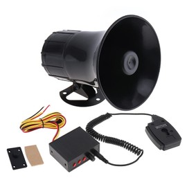 DriSentri Car Siren Horn, 50W 12V 3 Sound Car Electronic Siren Speaker Motorcycle Alarm Firemen Ambulance Loudspeaker Support MIC