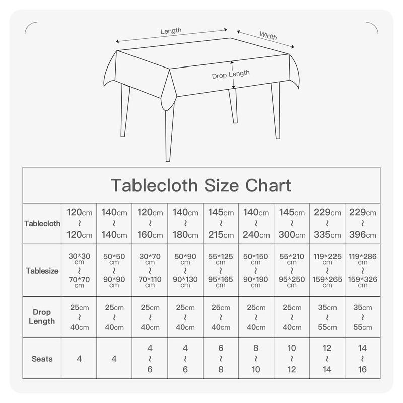 BALCONY & FALCON Rectangle Tablecloth, Wrinkle Resistant and Water Proof