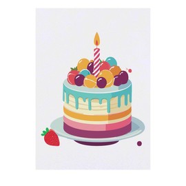 Azeeda 'Bunter Geburtstagskuchen' Temporäres Tattoo - Hautfreundlicher & Ungiftiger Abziehbild · Wasserfest (TO00069929)