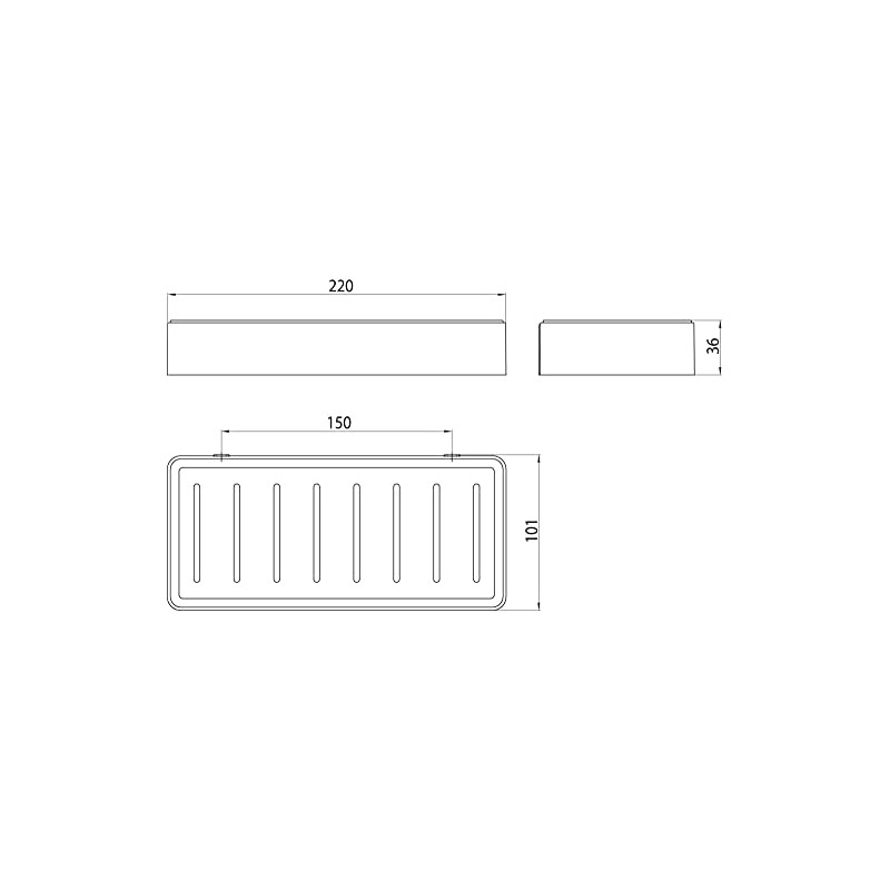 EMCO Loft Soap Basket 220 x 34 x 101 mm,