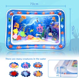 Wassermatte Baby wassergefüllte Spielmatte Wasserspielmatte Spielzeug aufblasbare Baby Bauchzeit Matte 70 x 50cm für Baby ab 3 6 9 Monate (C)