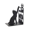 balvi Bookend Fishing Cat Black Colour Bookend with Decorative Figure