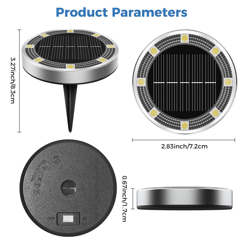 Peasur 2 Pack Solar Lights Outdoor Garden, Solar Ground Light,