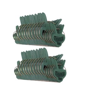 RamPro 40 Piece Green Gentle Gardening Plant & Flower Lever Loop Gripper Clips, Tool for Supporting or Straightening Plant Stems, Stalks, and Vines, Garden Clips