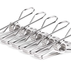 Stainless Steel Clothespins, Rustproof Clothespins, 20 Pieces, Silver, Rust Resistant, Long Lasting, Spare Bag Stopper, For Photography, Paper, Kitchen, Office, Laundry Supplies, Drying Clothes