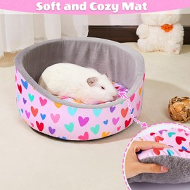Glittme Soft Rabbit & Guinea Pig Bed - Thick Removable Mat, Machine Washable, Cozy Cuddler Cup Bed for Guinea Pig, Rabbit, Ferret
