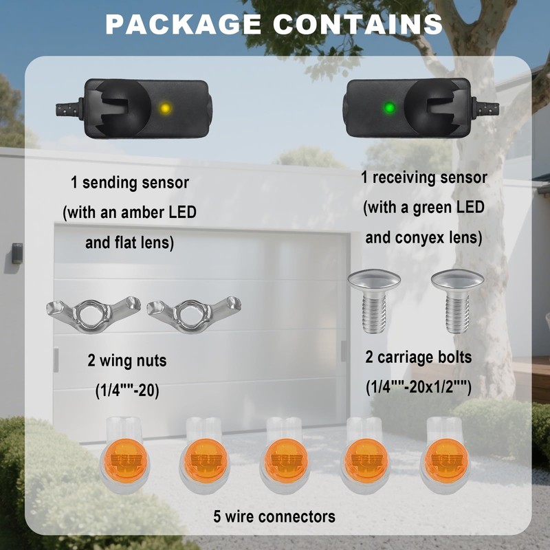QSDIYRF Garage Door Sensor 41A5034 Safety Sensor Kit,Compatible with Liftmaster
