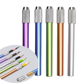Pack of 5 Pencil Extender Metal Pencil Extensions Aluminium Pencil Extender Colour Pencil Extension for Sketching School Painting Studio Writing Instrument