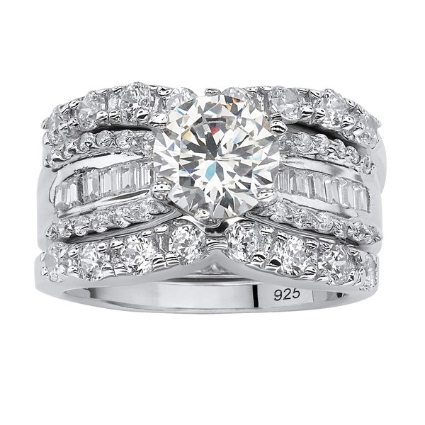 PalmBeach Yellow or Rose Gold or Platinum-Plated .925 Sterling Silver