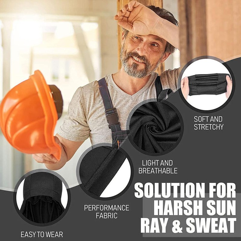 6 Pack Summer Hard Hat Liner with Sun Shade Ice