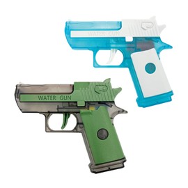 Water Guns Set of 2 Manual Lightweight Small Gun Water Play Outdoor Play Toys for Children (Eagle Shot 2 Set(Emerald, Khaki))