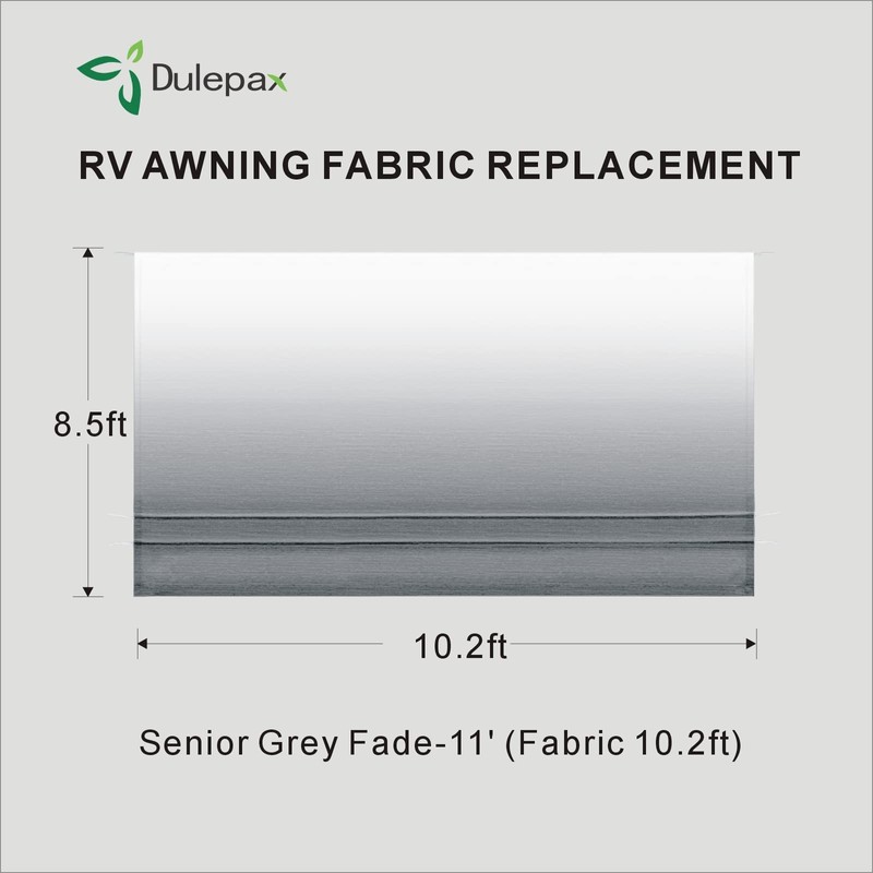 Dulepax RV Awning Fabric Replacement(10'2" Fabric) Heavy Duty 16 oz