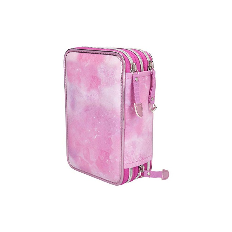 Depesche 10532 Pencil Case 3 Compartments Horses Dreams Pink Multi-Coloured,