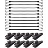 20 Pcs Heavy Duty Tarp Clips with Bungee Cord Hooks,